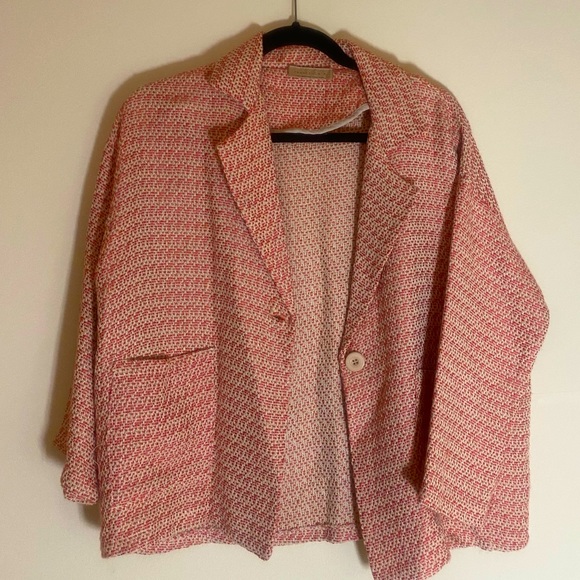 Jackets & Blazers - Italian Blazer in Pink and White